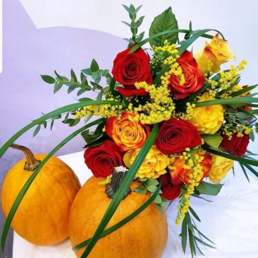 Esempio di Boquet realizzato nei toni del Giallo/Rosso