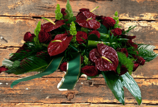 Cuscino copribara funebre fiori misti colore rosso