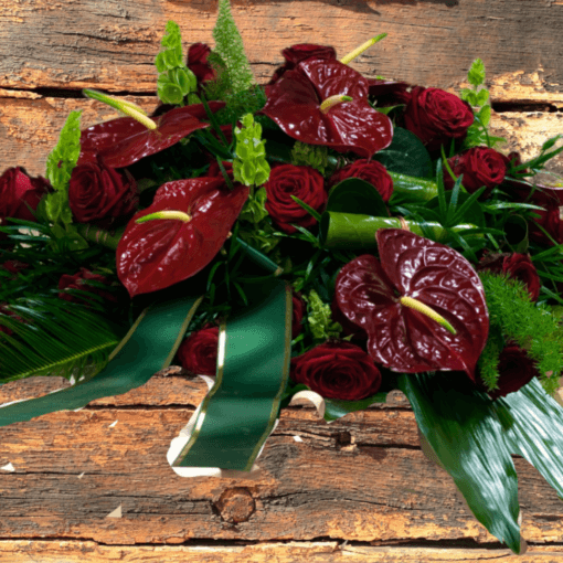 Cuscino copribara funebre fiori misti colore rosso