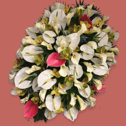 Mezzo cofano elegante fiori misti per funerale