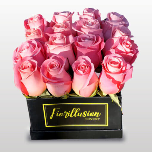 flower delivery Milan box pink rose
