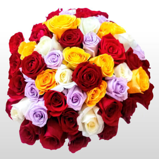 Flower delivery Milano bouquet rose multicolore