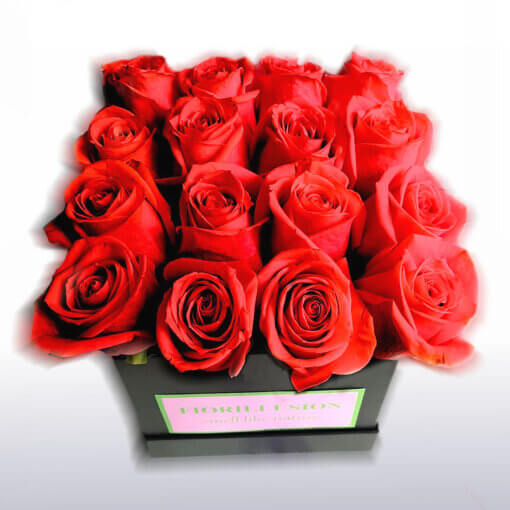 Flower box scatola con 16 rose rosse Stabilizzate
