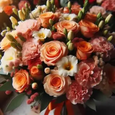 Warm colours bouquet arancio