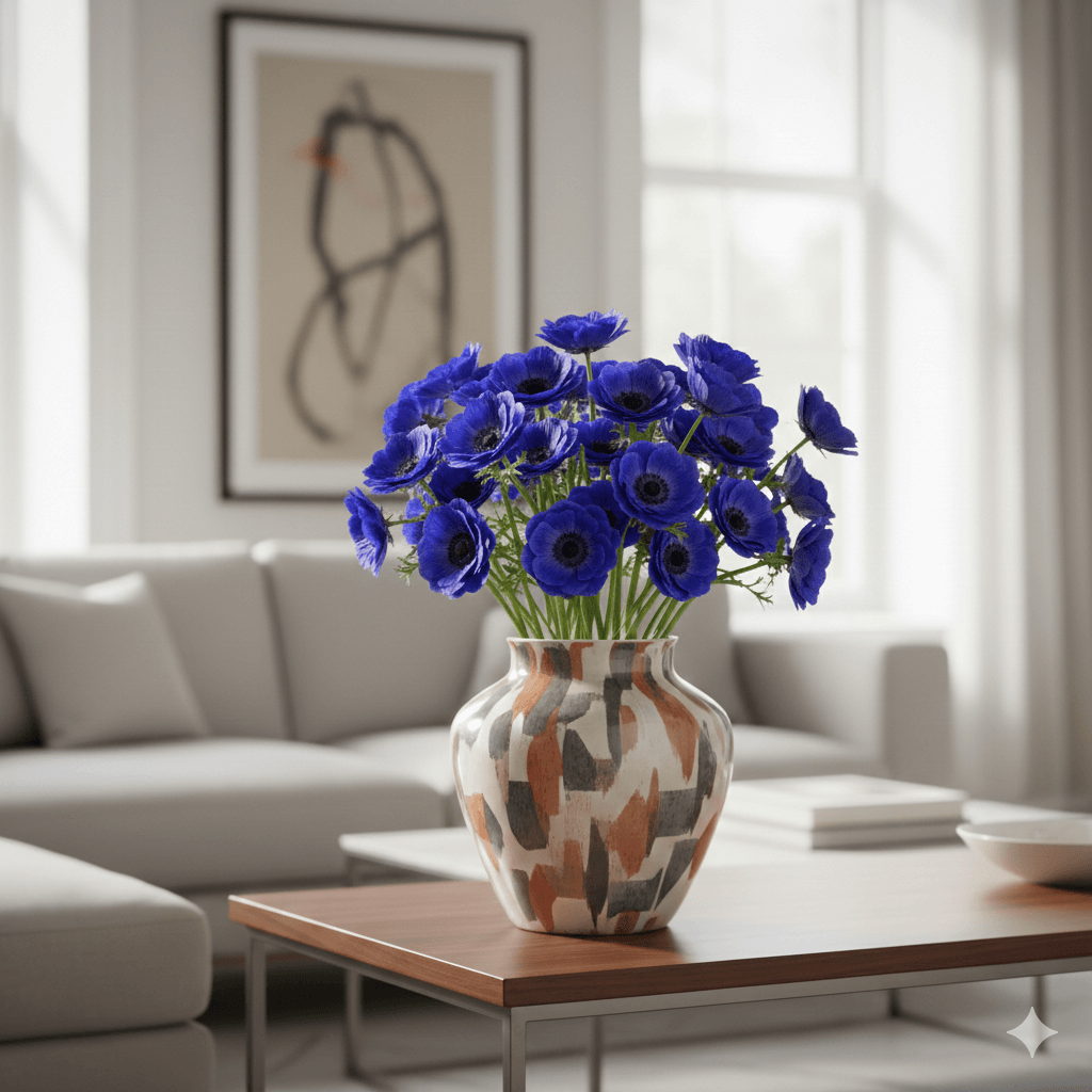 Anemoni blu per consegna a Milano